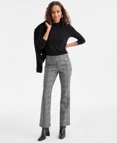 Inc International Concepts Herringbone Bootcut Pants, Petite & Petite Short, Macy's Exclusive In Gray