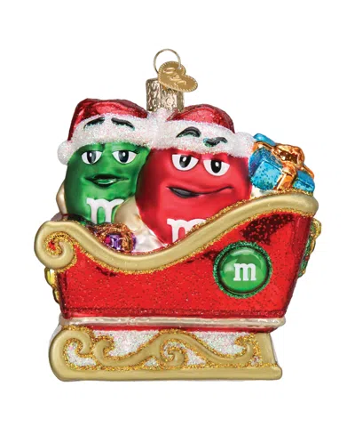 Old World Christmas 4" Mars Wrigley Candies M&m's In Sleigh Ornament In Multi