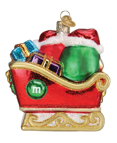 Old World Christmas 4" Mars Wrigley Candies M&m's In Sleigh Ornament In Multi