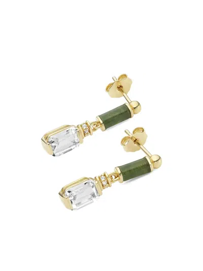 V Jewellery Agate Drop Earrings In Gold