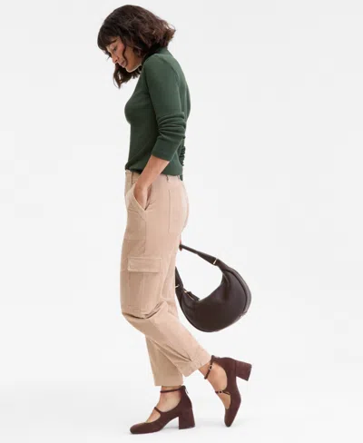 On 34th Women's Mock Neck Micro-rib Top, Macy's Exclusive In Green