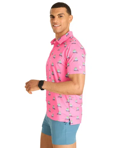 Chubbies Men's The Do It Later Gator Performance Polo Shirt In Pink