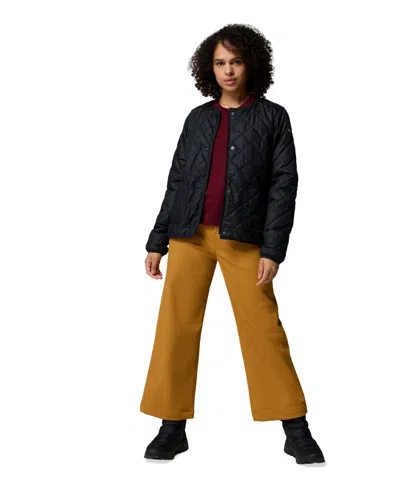 Columbia Womens Aldermore Crewneck Long Sleeve Sweatshirt Crest Collarless Jacket Move Leggings In Black