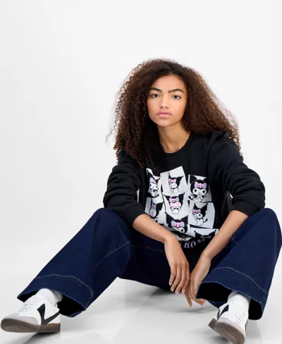 Grayson Threads, The Label Juniors' Kuromi Graphic Sweatshirt In Black