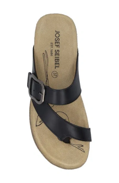 Josef Seibel Womens Toe Loop Slide Sandals In Black