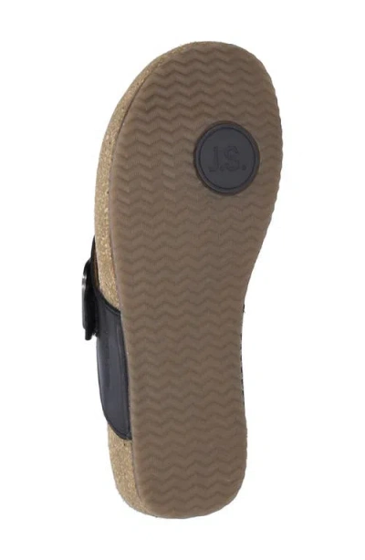 Josef Seibel Womens Toe Loop Slide Sandals In Black