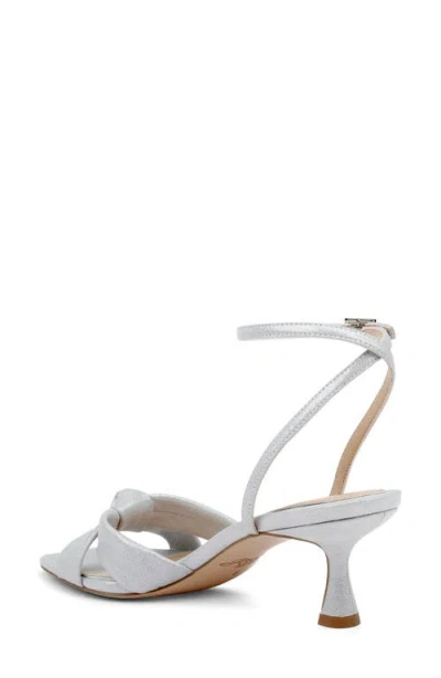 Jewel Badgley Mischka Women's Valarie Square Toe Kitten Heel Evening Sandals In Silver