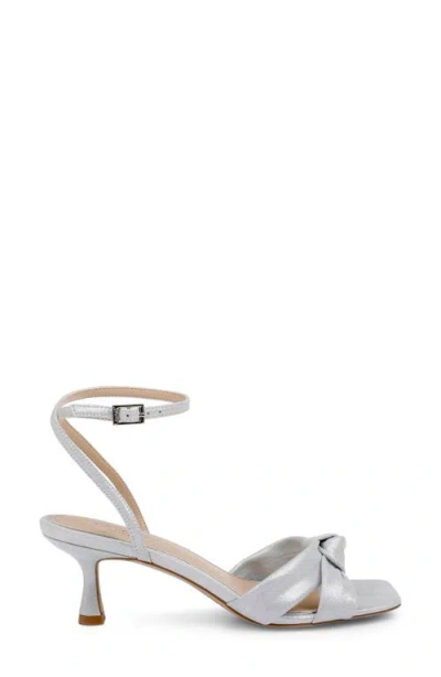 Jewel Badgley Mischka Women's Valarie Square Toe Kitten Heel Evening Sandals In Silver