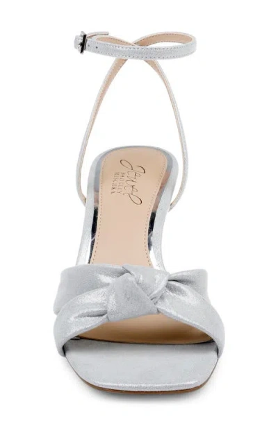 Jewel Badgley Mischka Women's Valarie Square Toe Kitten Heel Evening Sandals In Silver