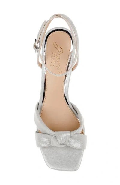 Jewel Badgley Mischka Women's Valarie Square Toe Kitten Heel Evening Sandals In Silver