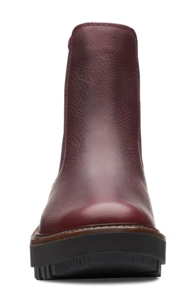 Clarks Orianna Leather Boot In Burgundy