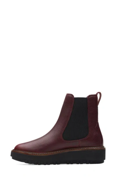 Clarks Orianna Leather Boot In Burgundy