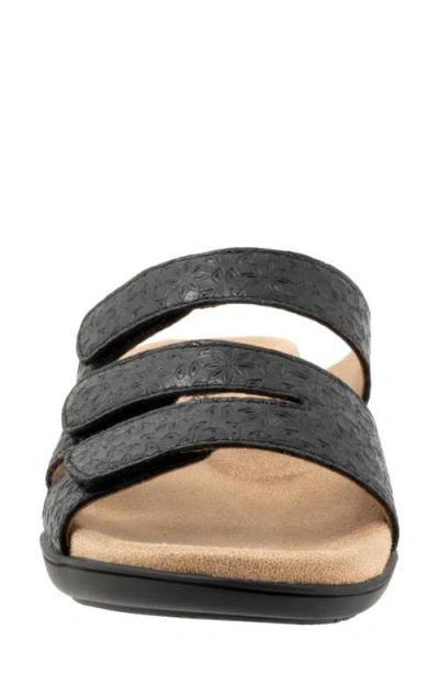 Trotters Rose Tool Slide Sandal In Black