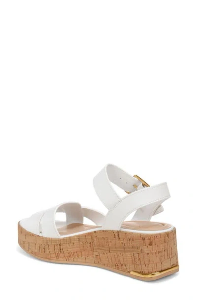 Sarto By Franco Sarto Tilly Ankle Strap Platform Wedge Sandal In White