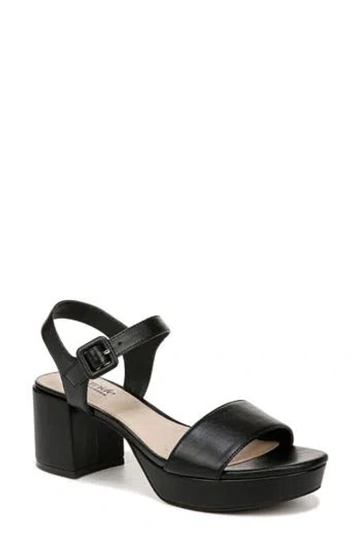Lifestride Women's Rhythmn Platform Block Heel Sandals In Black