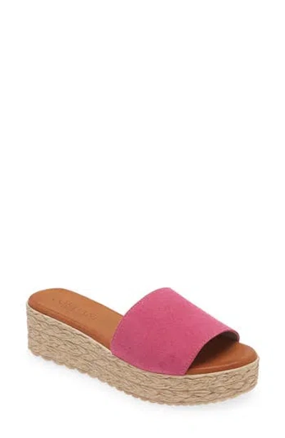 Cordani Bizzy Espadrille Platform Wedge Slide Sandal In Pink