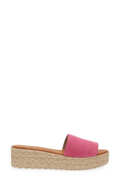 Cordani Bizzy Espadrille Platform Wedge Slide Sandal In Pink