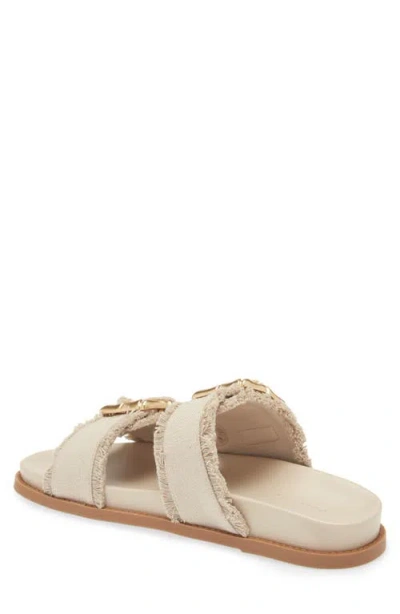 Schutz Enola Sporty Womens Slip On Open Toe Slide Sandals In Oyster