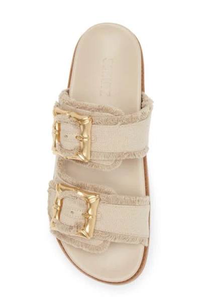 Schutz Enola Sporty Womens Slip On Open Toe Slide Sandals In Oyster