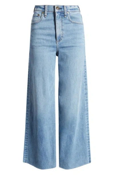 Rag & Bone Womens Beverly Featherweight Sofie Wide-leg High-rise Denim-blend Jeans In Blue