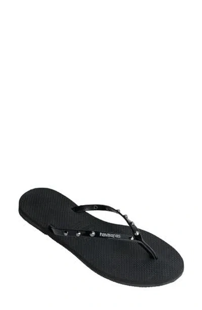 Havaianas You Spikes Flip Flop In Black