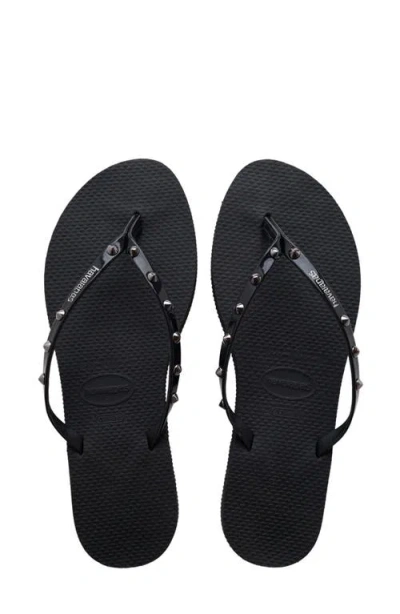 Havaianas You Spikes Flip Flop In Black