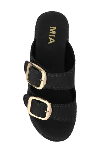 Mia Women's Mieko Flatform Slip-on Slide Sandals In Black