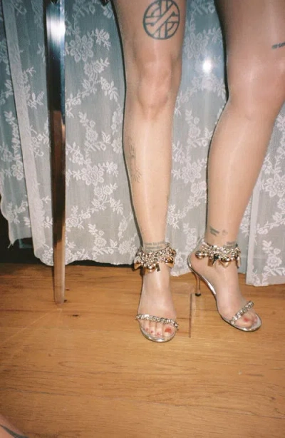 Jeffrey Campbell Charmz Ankle Strap Sandal In Metallic