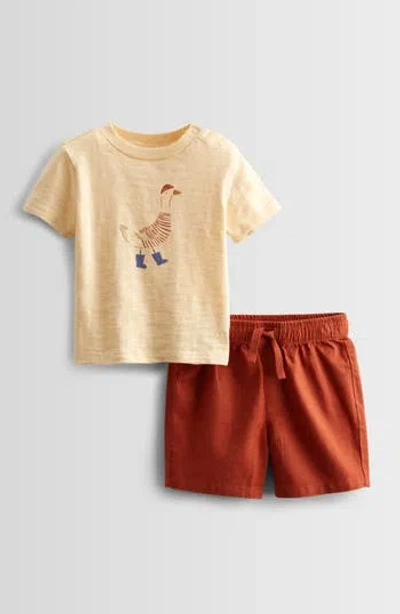 Nordstrom Graphic T-shirt & Drawstring Shorts Set In Multi