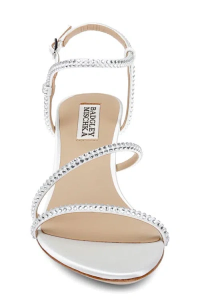 Badgley Mischka Collection Julianna Ankle Strap Sandal In White