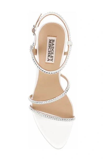 Badgley Mischka Collection Julianna Ankle Strap Sandal In White