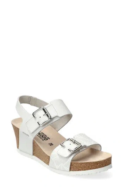 Mephisto Lissandra Platform Wedge Sandal In White