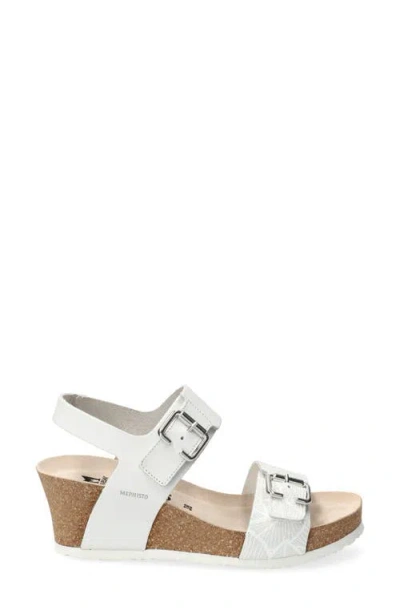 Mephisto Lissandra Platform Wedge Sandal In White