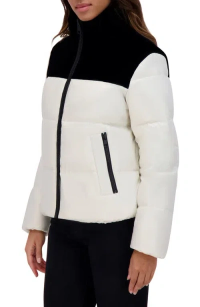 Andrew Marc Tilly Color Block Short Puffer Jacket In Multi