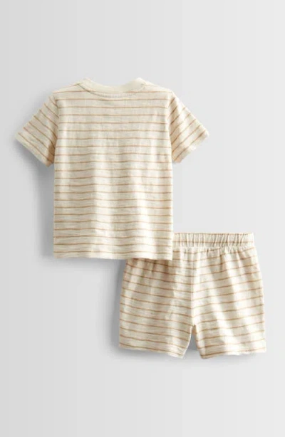 Nordstrom Stripe Short Sleeve Henley & Drawstring Shorts Set