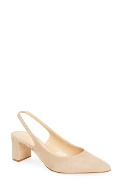 Ann Mashburn Block Heel Slingback Pump In Neutral