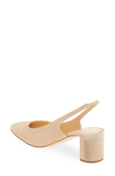 Ann Mashburn Block Heel Slingback Pump In Neutral
