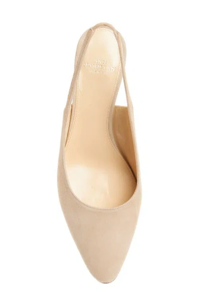 Ann Mashburn Block Heel Slingback Pump In Neutral