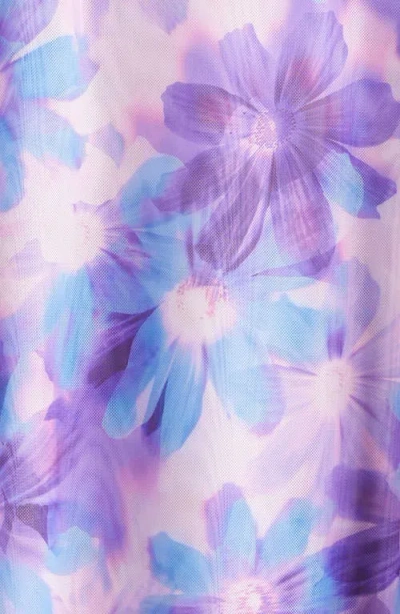 Zella Girl Kids' Print Mesh Cover-up Tank Dress In Black