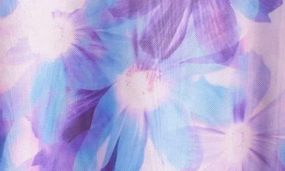 Zella Girl Kids' Print Mesh Cover-up Tank Dress In Black