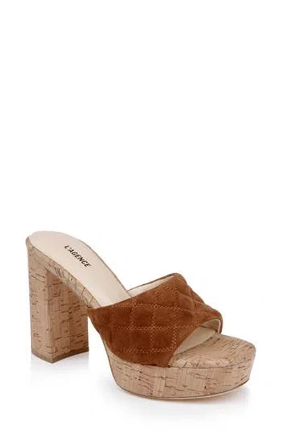 L'agence Gabriell Platform Slide Sandal In Brown