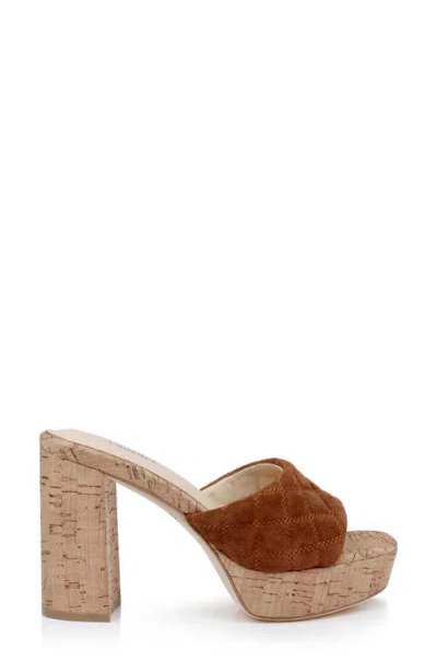L'agence Gabriell Platform Slide Sandal In Brown