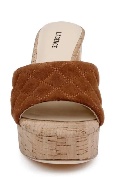 L'agence Gabriell Platform Slide Sandal In Brown