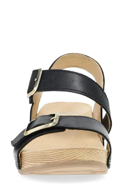 Dansko Trinity Sandal In Black Burnished Suede