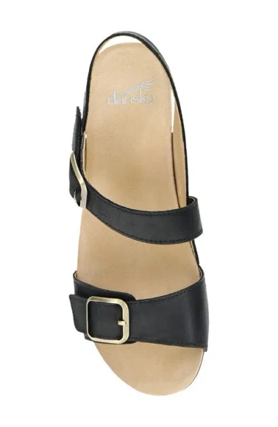 Dansko Trinity Sandal In Black Burnished Suede