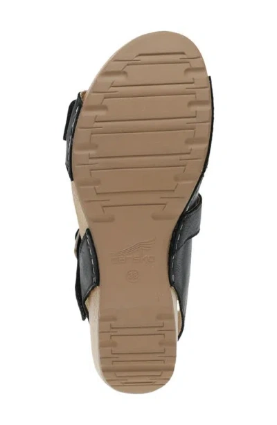 Dansko Trinity Sandal In Black Burnished Suede