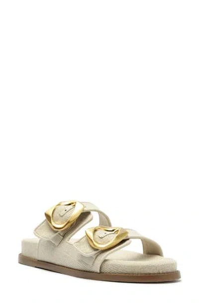Schutz Olga Sporty Buckle Slide Sandals In Gray