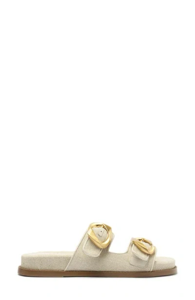 Schutz Olga Sporty Buckle Slide Sandals In Gray