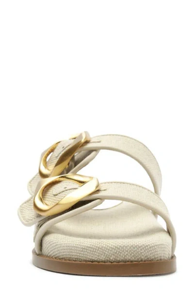 Schutz Olga Sporty Buckle Slide Sandals In Gray