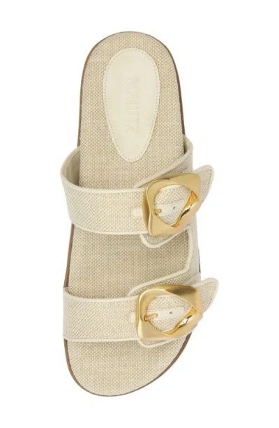 Schutz Olga Sporty Buckle Slide Sandals In Gray